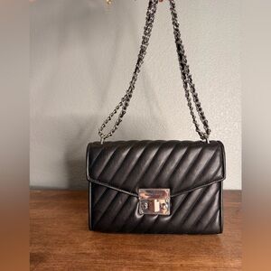 Michael Kors Black Quilted Crossbody Bag with Chain strap